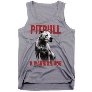 Realistic Pitbull A Warrior Dog Tank Top