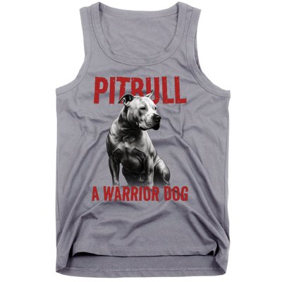 Realistic Pitbull A Warrior Dog Tank Top