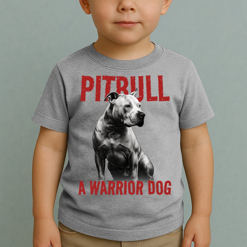 Realistic Pitbull A Warrior Dog Toddler T-Shirt