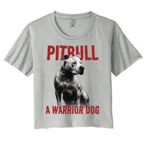 Realistic Pitbull A Warrior Dog Women's Crop Top Tee