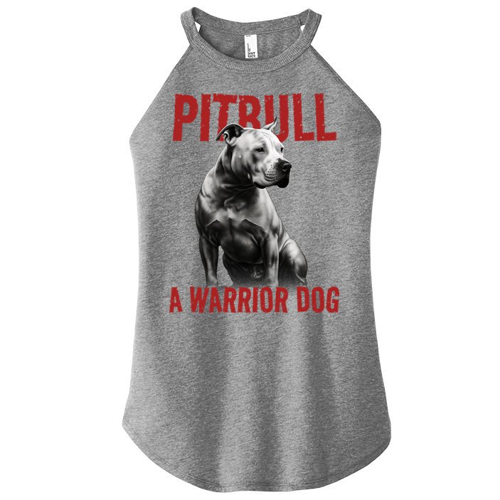Realistic Pitbull A Warrior Dog Women's Perfect Tri Rocker Tank