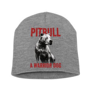 Realistic Pitbull A Warrior Dog Short Acrylic Beanie