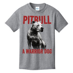 Realistic Pitbull A Warrior Dog Kids T-Shirt