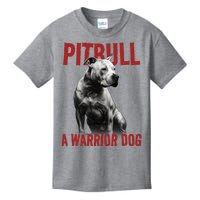 Realistic Pitbull A Warrior Dog Kids T-Shirt