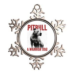 Realistic Pitbull A Warrior Dog Metallic Star Ornament