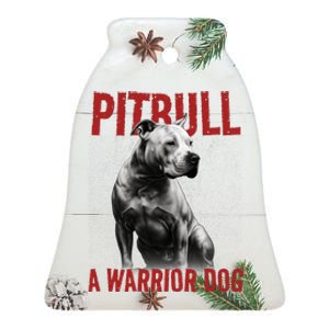 Realistic Pitbull A Warrior Dog Ceramic Bell Ornament