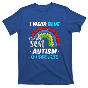 Rainbow Puzzle Autism I Wear Blue For Son T-Shirt