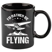 Retro Pilot Aviation ID Rather Be Flying Plane Gift Pilot Gift 11oz C Handle Ceramic Mug