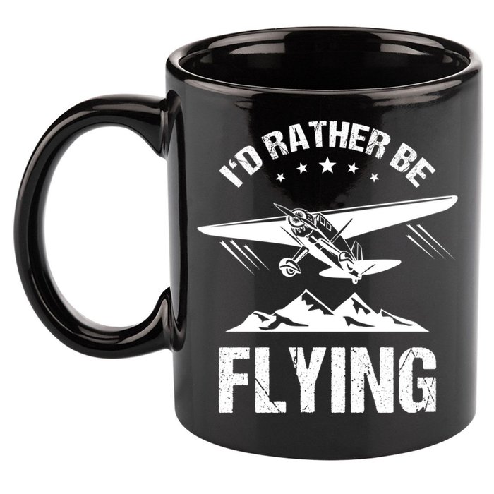 Retro Pilot Aviation ID Rather Be Flying Plane Gift Pilot Gift 11oz C Handle Ceramic Mug