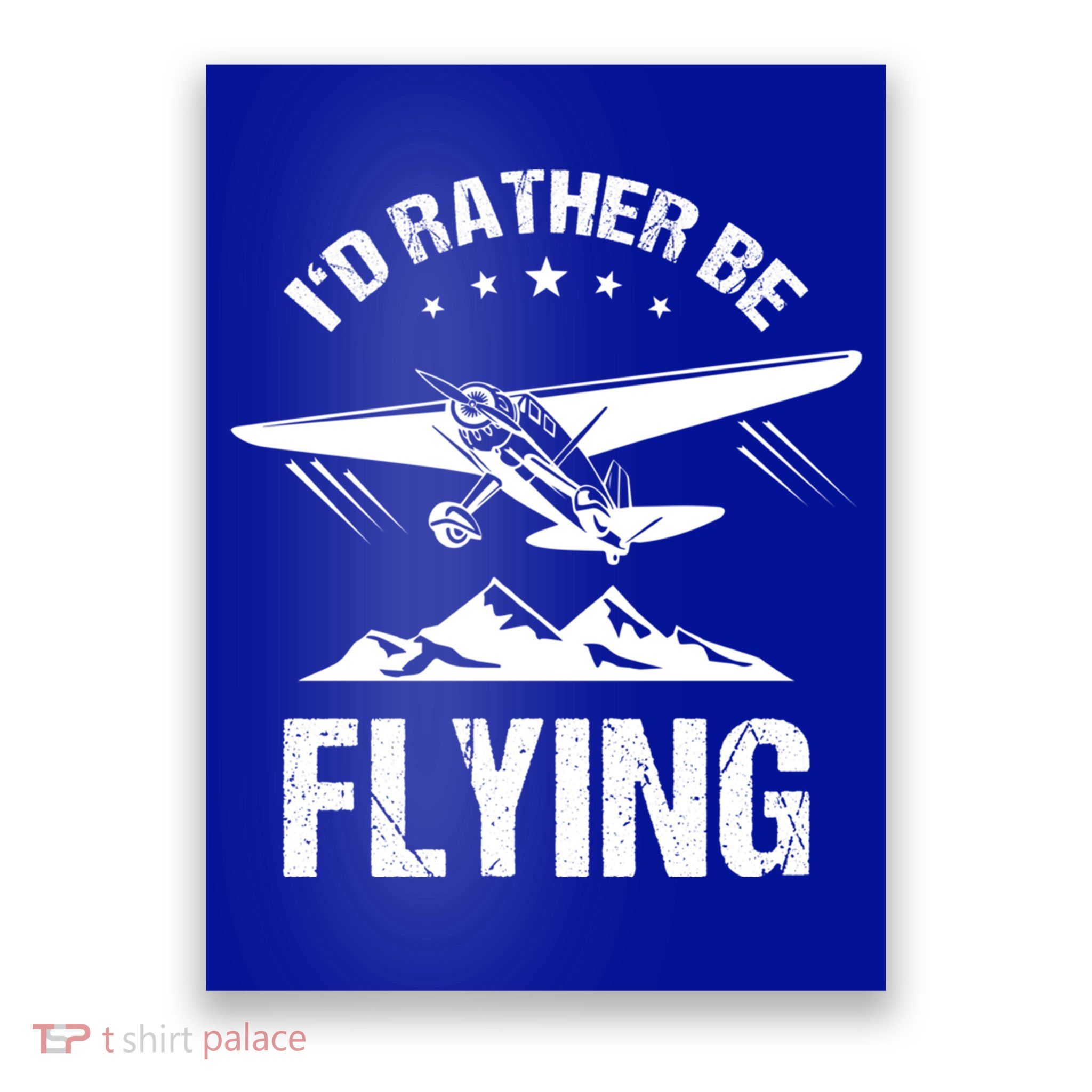Retro Pilot Aviation ID Rather Be Flying Plane Gift Pilot Gift Poster