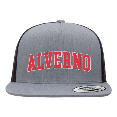 Retro Personalized Alverno Name Vintage Arch Women Flat Bill Trucker Hat