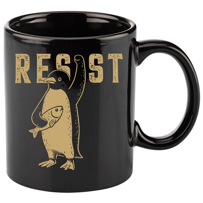 Resist Penguins Activism 11oz C Handle Ceramic Mug