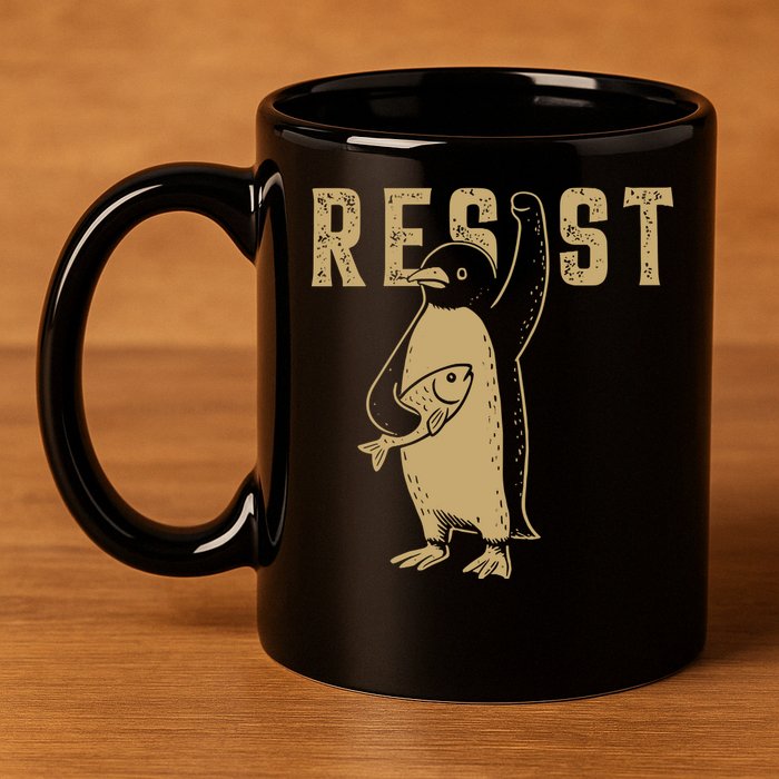 Resist Penguins Activism 11oz C Handle Ceramic Mug
