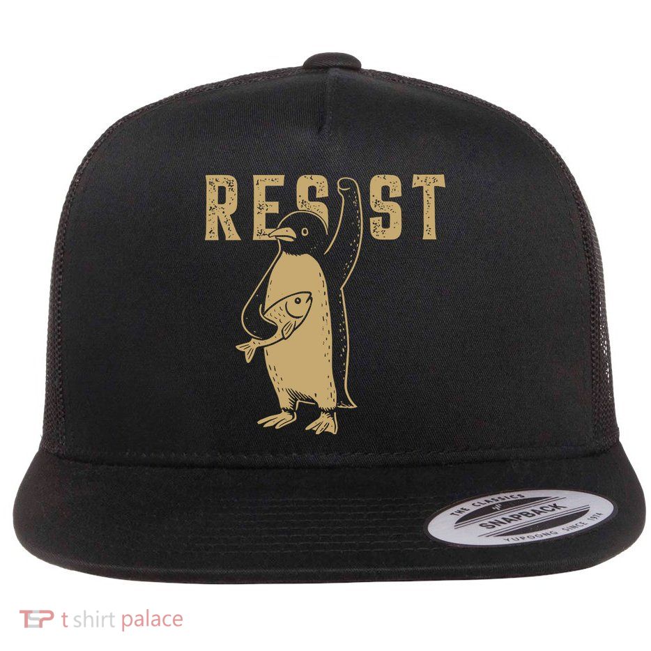 Resist Penguins Activism Flat Bill Trucker Hat