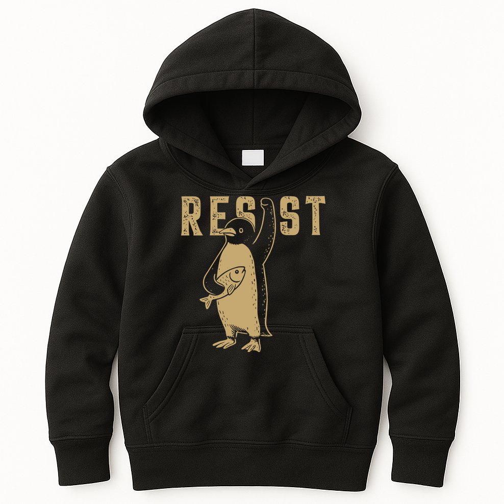 Resist Penguins Activism Kids Hoodie