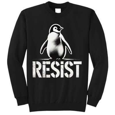 Resist Penguin Activism Penguins Protest Against Tariffs Sweatshirt