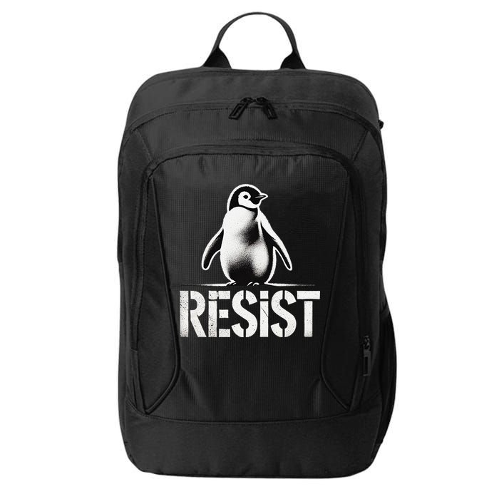 Resist Penguin Activism Penguins Protest Against Tariffs City Backpack