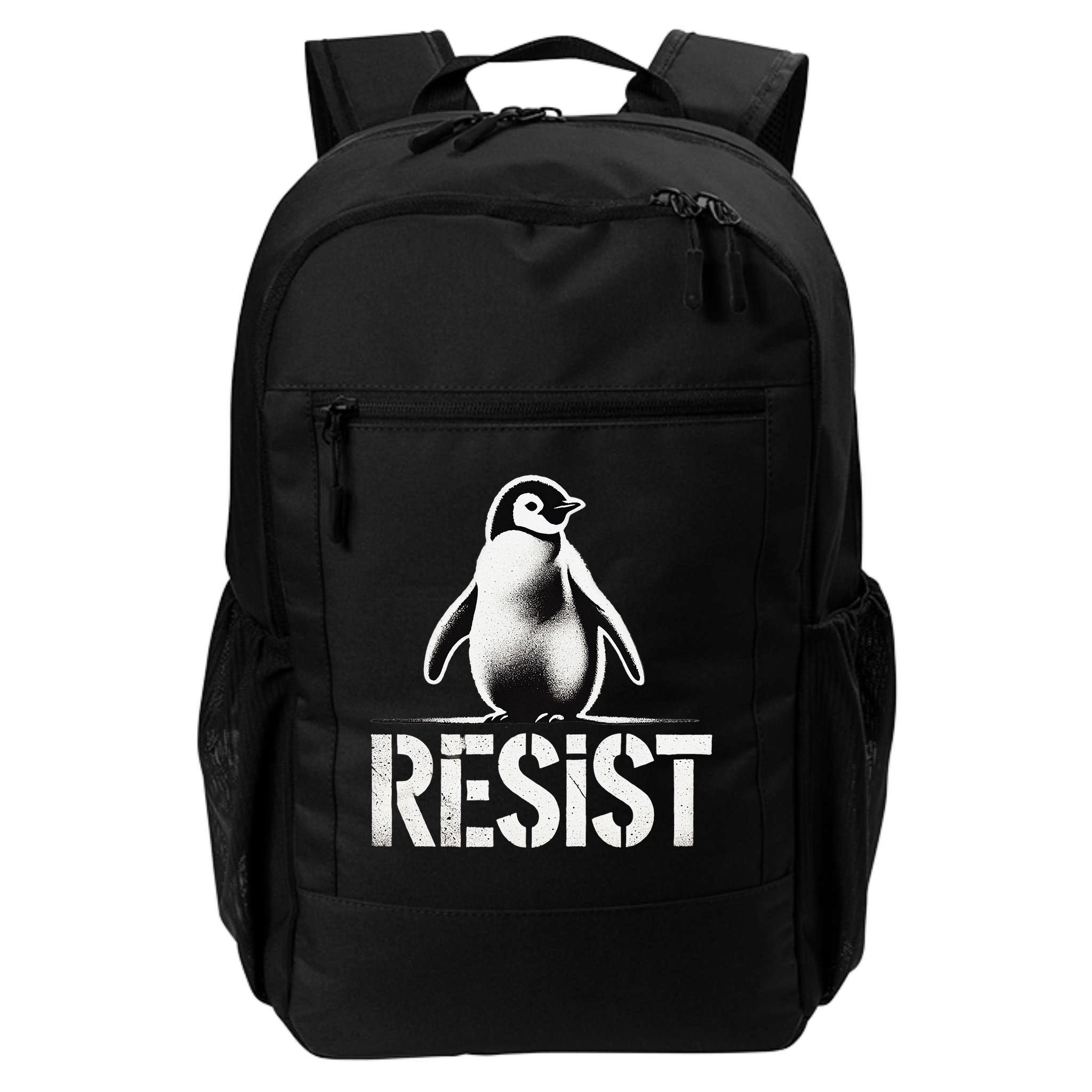 Resist Penguin Activism Penguins Protest Against Tariffs Backpack
