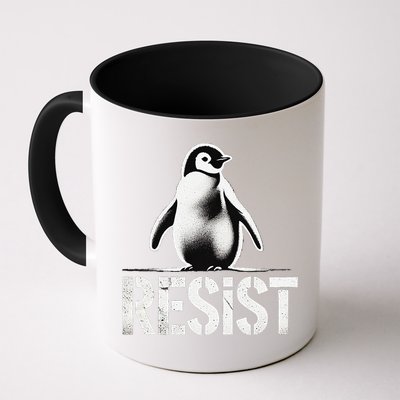 Resist Penguin Activism Penguins Protest Against Tariffs Mug