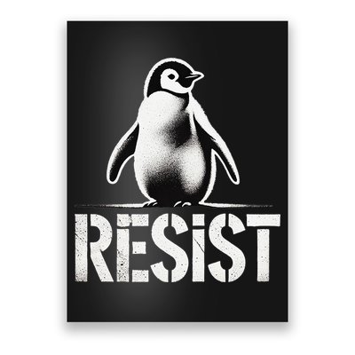 Resist Penguin Activism Penguins Protest Against Tariffs Poster