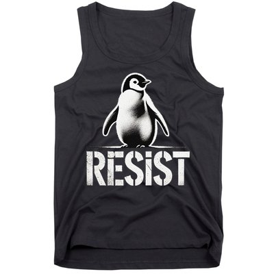 Resist Penguin Activism Penguins Protest Against Tariffs Tank Top