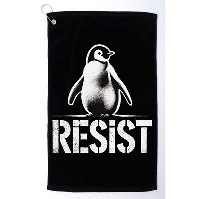 Resist Penguin Activism Penguins Protest Against Tariffs Golf Towel