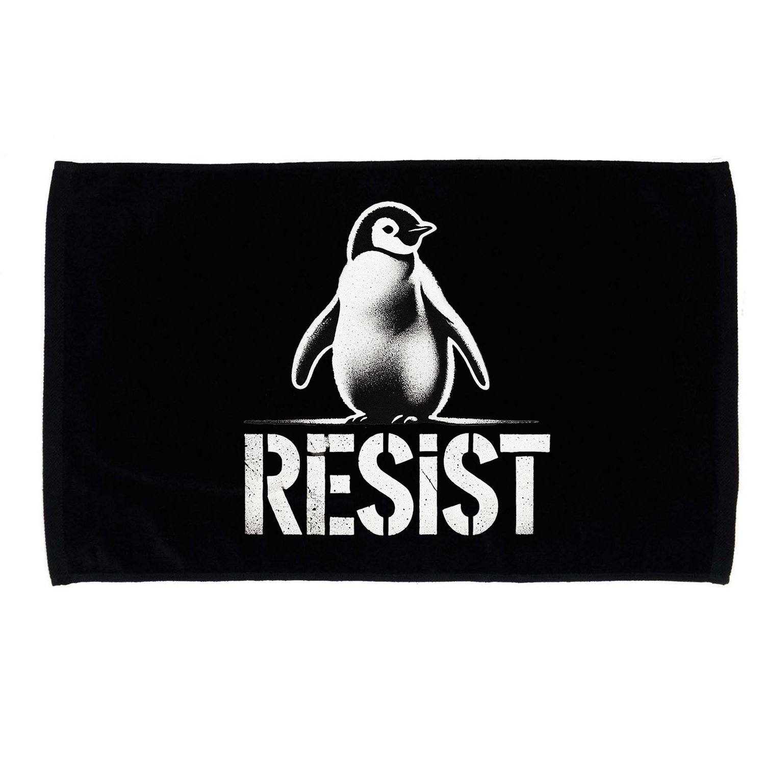 Resist Penguin Activism Penguins Protest Against Tariffs Microfiber Hand Towel