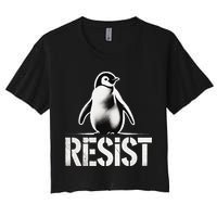 Resist Penguin Activism Penguins Protest Against Tariffs Crop Top