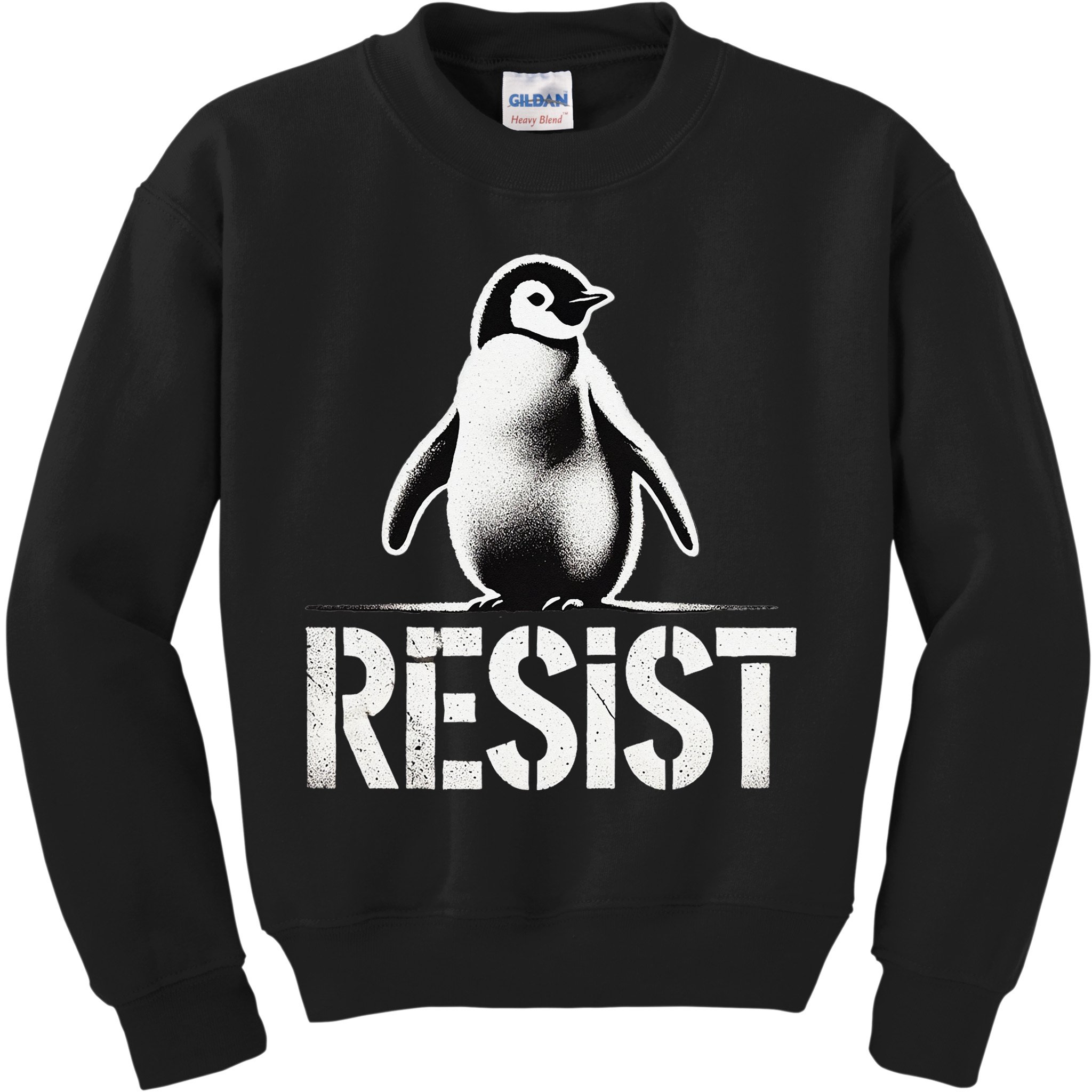 Resist Penguin Activism Penguins Protest Against Tariffs Kids Sweatshirt