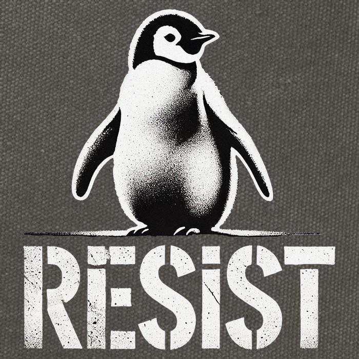 Resist Penguin Activism Penguins Protest Against Tariffs Cotton Canvas Backpack