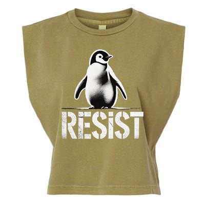 Resist Penguin Activism Penguins Protest Against Tariffs Garment-Dyed Women's Muscle Tee