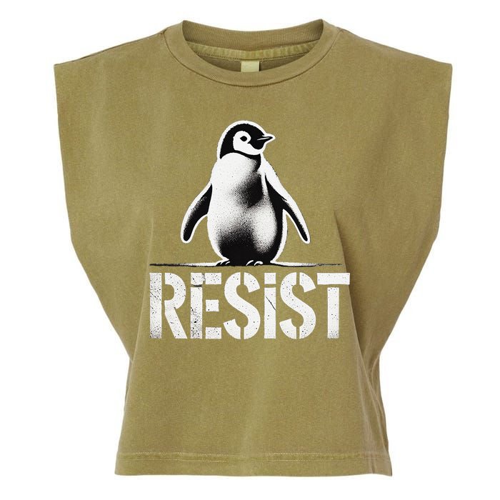 Resist Penguin Activism Penguins Protest Against Tariffs Garment-Dyed Women's Muscle Tee