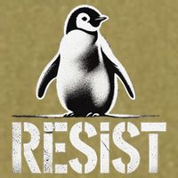 Resist Penguin Activism Penguins Protest Against Tariffs Garment-Dyed Women's Muscle Tee