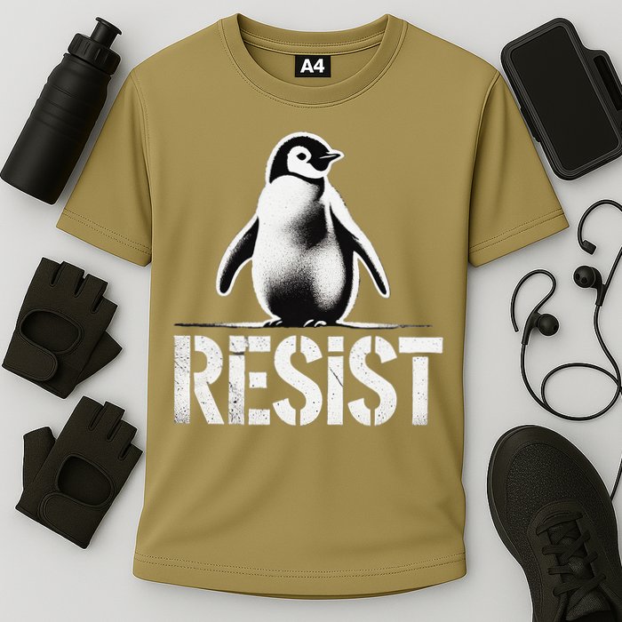 Resist Penguin Activism Penguins Protest Against Tariffs Performance Shirt