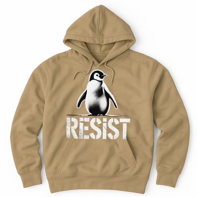 Resist Penguin Activism Penguins Protest Against Tariffs Hoodie