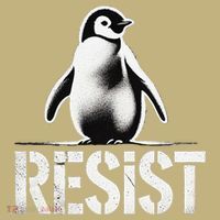 Resist Penguin Activism Penguins Protest Against Tariffs Sustainable Beanie
