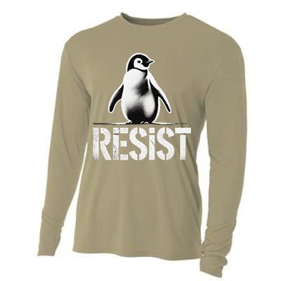 Resist Penguin Activism Penguins Protest Against Tariffs Cooling Performance Long Sleeve Crew