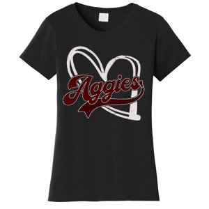 Retro Personalized Aggies Heart Women's T-Shirt