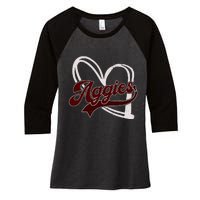 Retro Personalized Aggies Heart Women's Tri-Blend 3/4-Sleeve Raglan Shirt