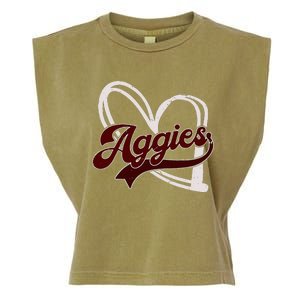 Retro Personalized Aggies Heart Garment-Dyed Women's Muscle Tee