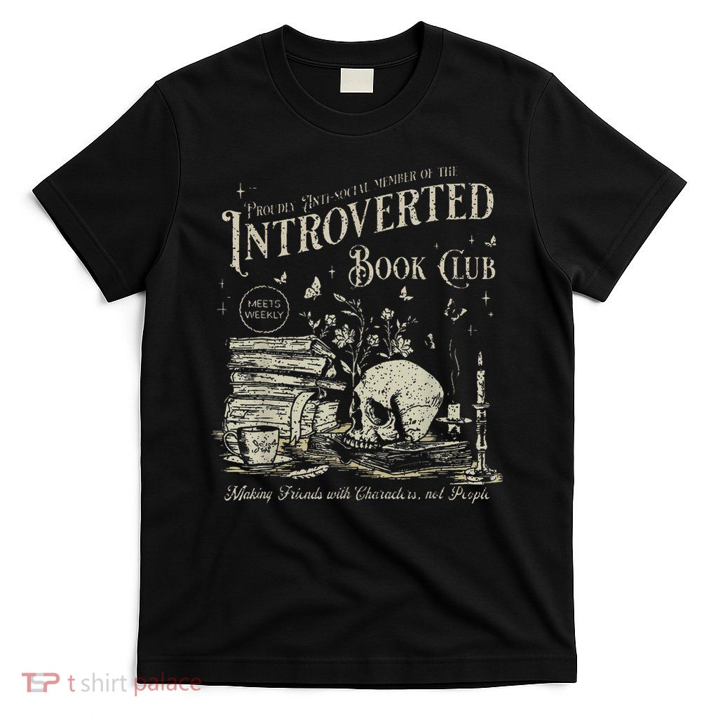 Retro Proud Anti Social Member Of Introverted Book Club T-Shirt