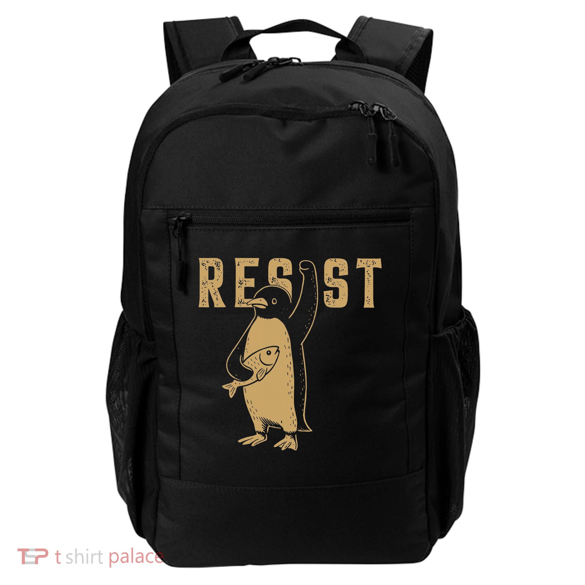 Resist Penguins Activism Graphic We Stand With Penguins Daily Commute Backpack