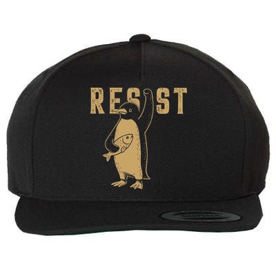 Resist Penguins Activism Graphic We Stand With Penguins Wool Snapback Cap