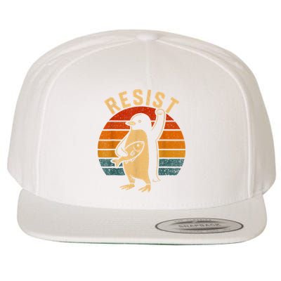 Resist Penguins Activism Graphic We Stand With Penguins  Wool Snapback Cap