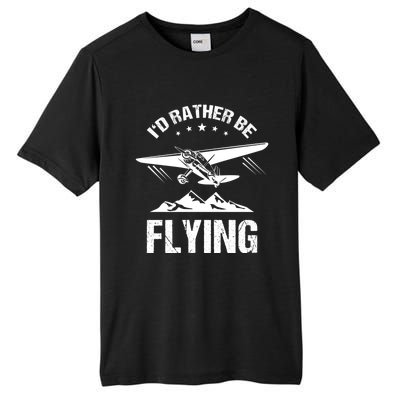 Retro Pilot Aviation ID Rather Be Flying Plane Gift Pilot Gift Tall Fusion ChromaSoft Performance T-Shirt