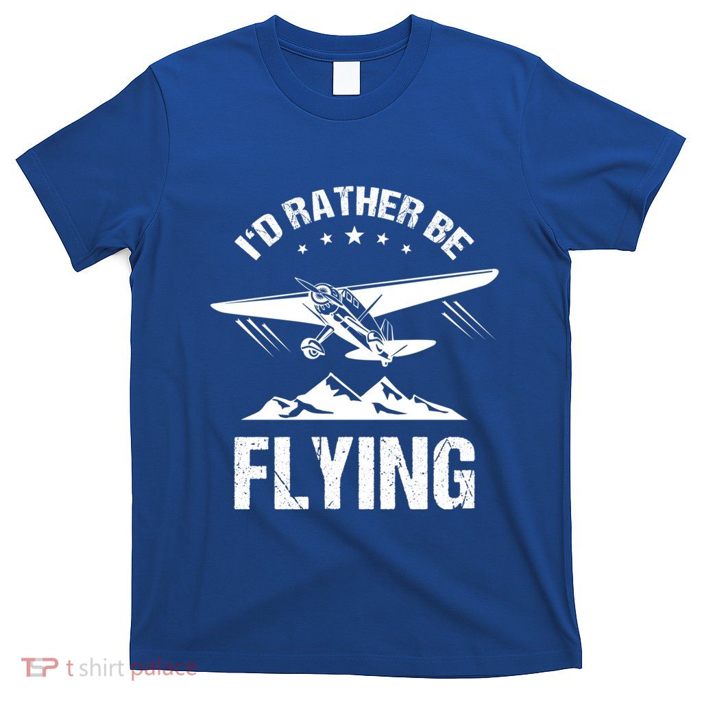Retro Pilot Aviation ID Rather Be Flying Plane Gift Pilot Gift T-Shirt