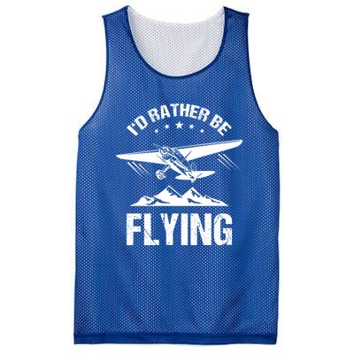 Retro Pilot Aviation ID Rather Be Flying Plane Gift Pilot Gift Mesh Reversible Basketball Jersey Tank