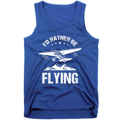 Retro Pilot Aviation ID Rather Be Flying Plane Gift Pilot Gift Tank Top