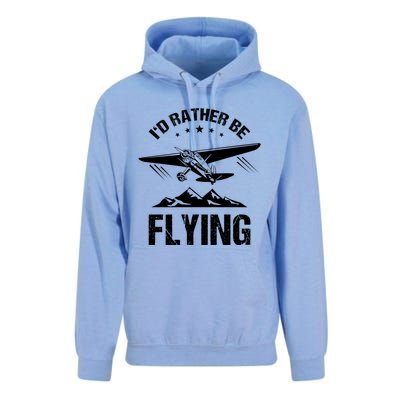 Retro Pilot Aviation ID Rather Be Flying Plane Gift Pilot Gift Unisex Surf Hoodie