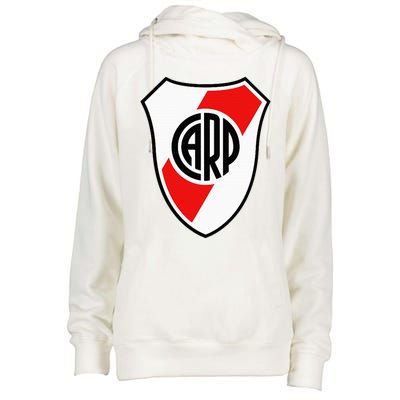 River Plate Argentina Coat Of Arms Womens Funnel Neck Pullover Hood